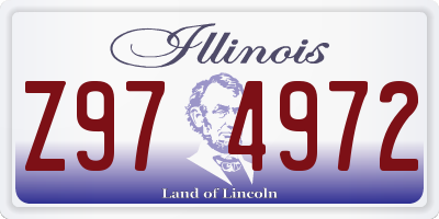 IL license plate Z974972