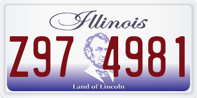 IL license plate Z974981