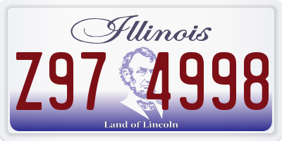 IL license plate Z974998