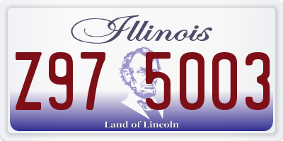 IL license plate Z975003
