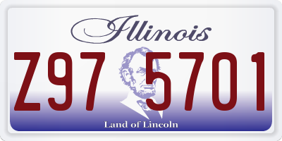 IL license plate Z975701