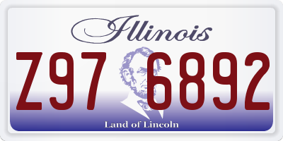IL license plate Z976892