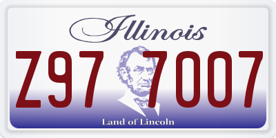 IL license plate Z977007