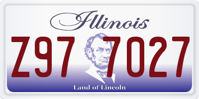 IL license plate Z977027