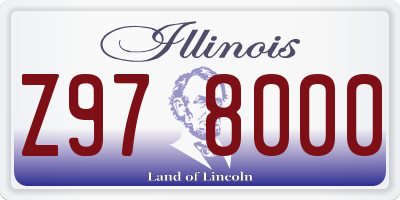 IL license plate Z978000