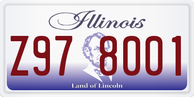 IL license plate Z978001