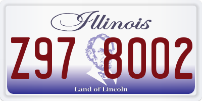 IL license plate Z978002