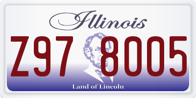 IL license plate Z978005