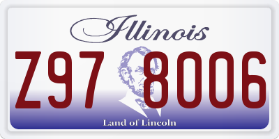 IL license plate Z978006