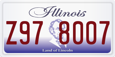 IL license plate Z978007