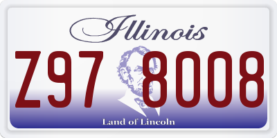 IL license plate Z978008