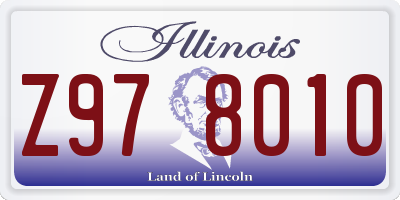 IL license plate Z978010