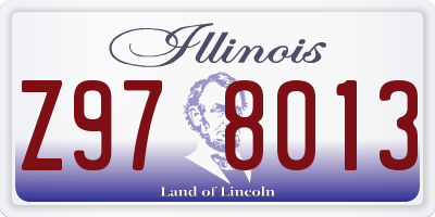 IL license plate Z978013
