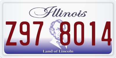 IL license plate Z978014