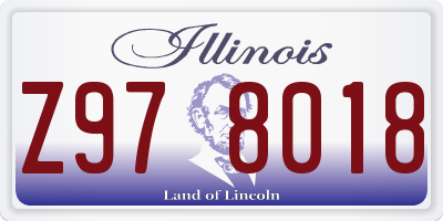IL license plate Z978018