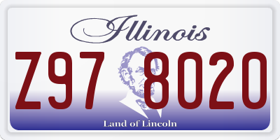 IL license plate Z978020