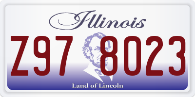 IL license plate Z978023