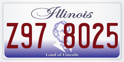 IL license plate Z978025