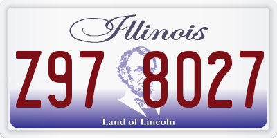 IL license plate Z978027