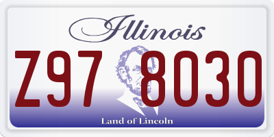 IL license plate Z978030
