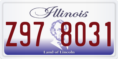 IL license plate Z978031