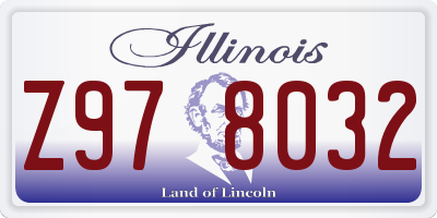 IL license plate Z978032