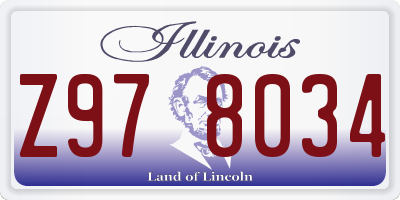 IL license plate Z978034