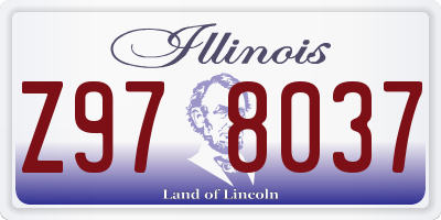 IL license plate Z978037