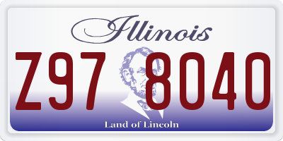 IL license plate Z978040