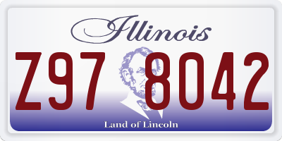 IL license plate Z978042