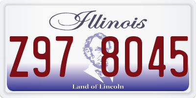 IL license plate Z978045