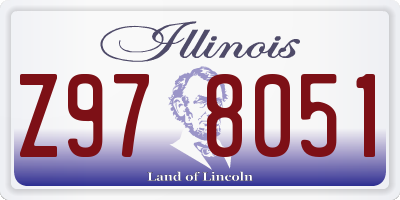 IL license plate Z978051