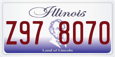 IL license plate Z978070