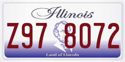 IL license plate Z978072
