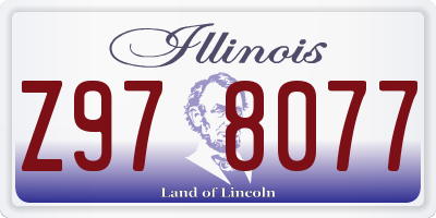 IL license plate Z978077