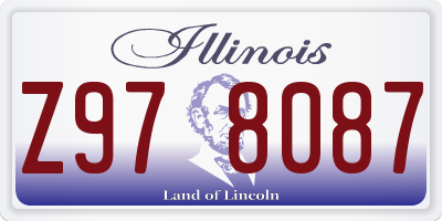 IL license plate Z978087