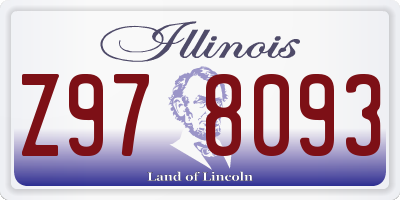 IL license plate Z978093