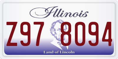 IL license plate Z978094