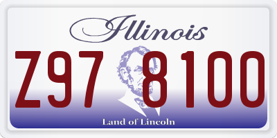IL license plate Z978100