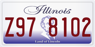 IL license plate Z978102