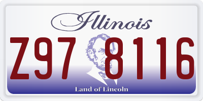 IL license plate Z978116