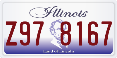 IL license plate Z978167