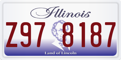 IL license plate Z978187