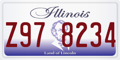 IL license plate Z978234