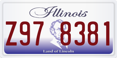 IL license plate Z978381