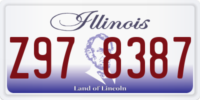 IL license plate Z978387