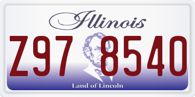 IL license plate Z978540