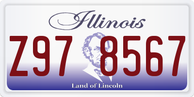 IL license plate Z978567