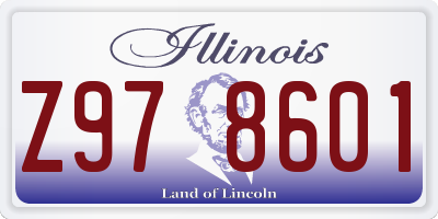IL license plate Z978601
