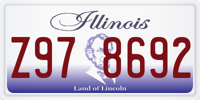 IL license plate Z978692